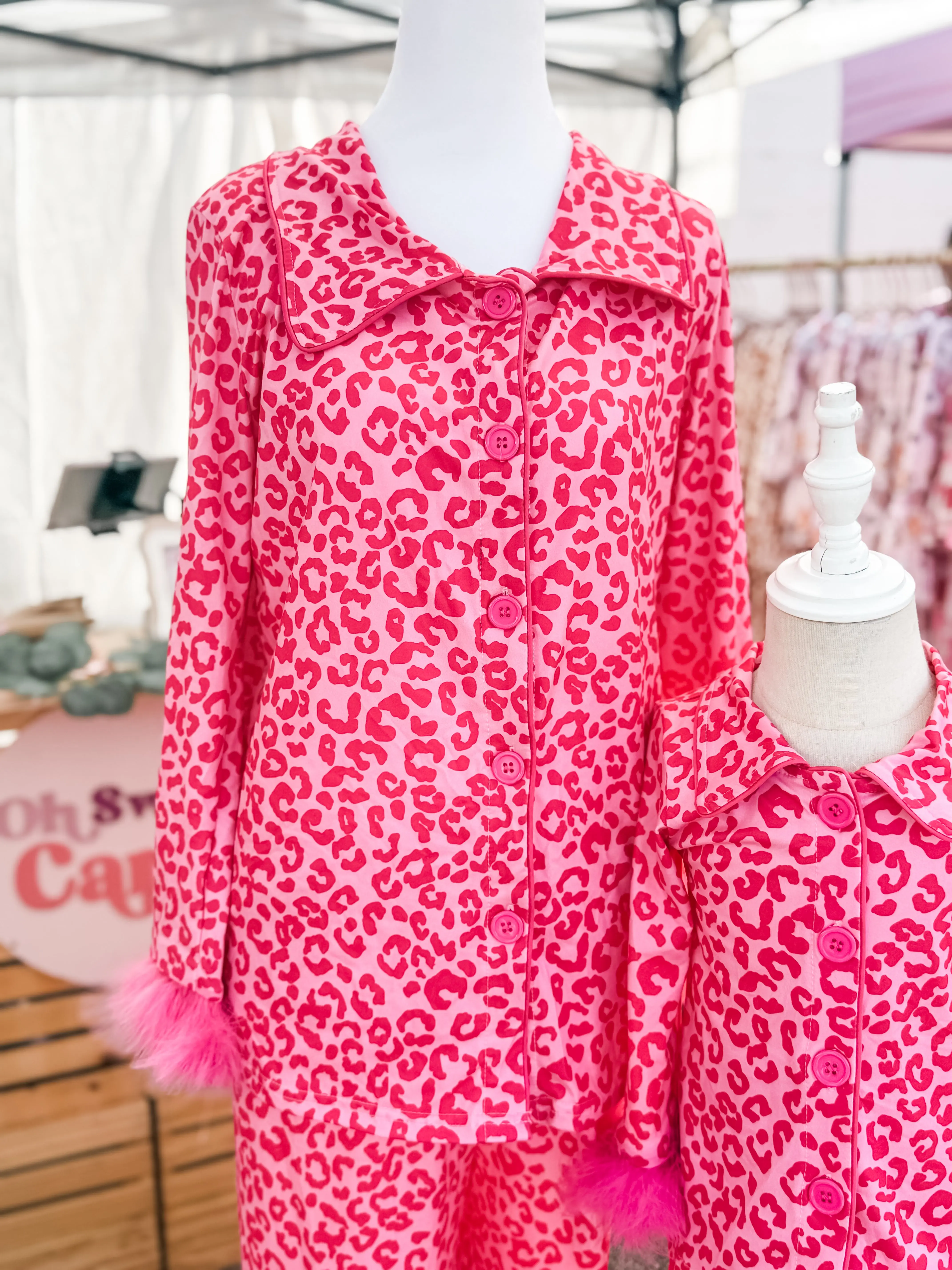 Adult Hot Pink Fluffy Pajamas