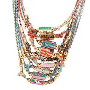 Maximalist Stacking Necklace for Party Girls, Handmade Woven Rope with Hexagon Rotating Cylinder Pendant, Aesthetic Y2K Layering Jewelry, Bold Statement Piece for Daily Shine summervibes,summervibes