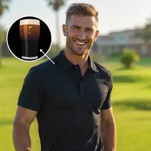 Guinness Split the G Polo Golf Shirt for Men Moisture Wicking Short Sleeve White Top, Polo For Men, Gifts for Him, Dad Gift, Polo Gift