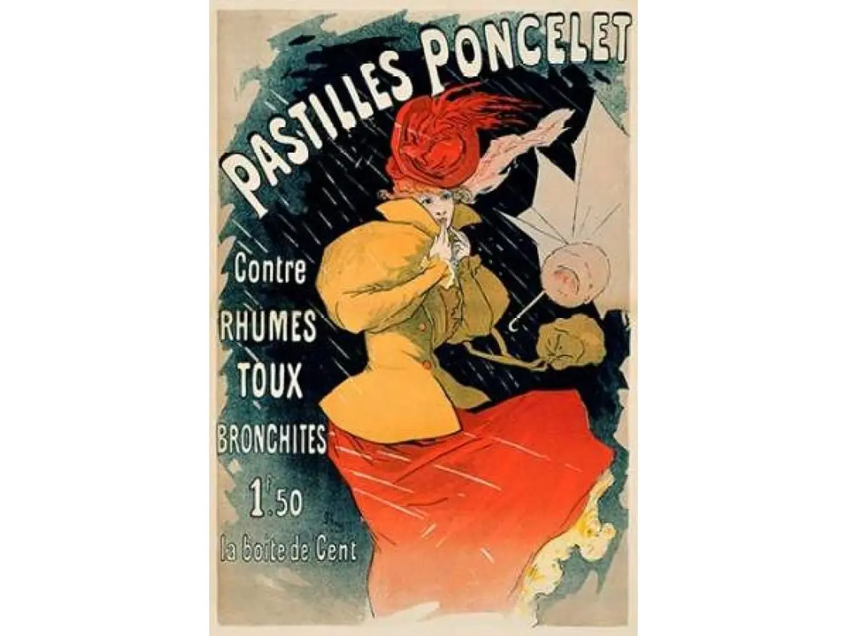Bentley Global Arts PDX295713SMALL Pastilles Poncelet Poster Print by Jules Cheret, 10 x 14 - Small
