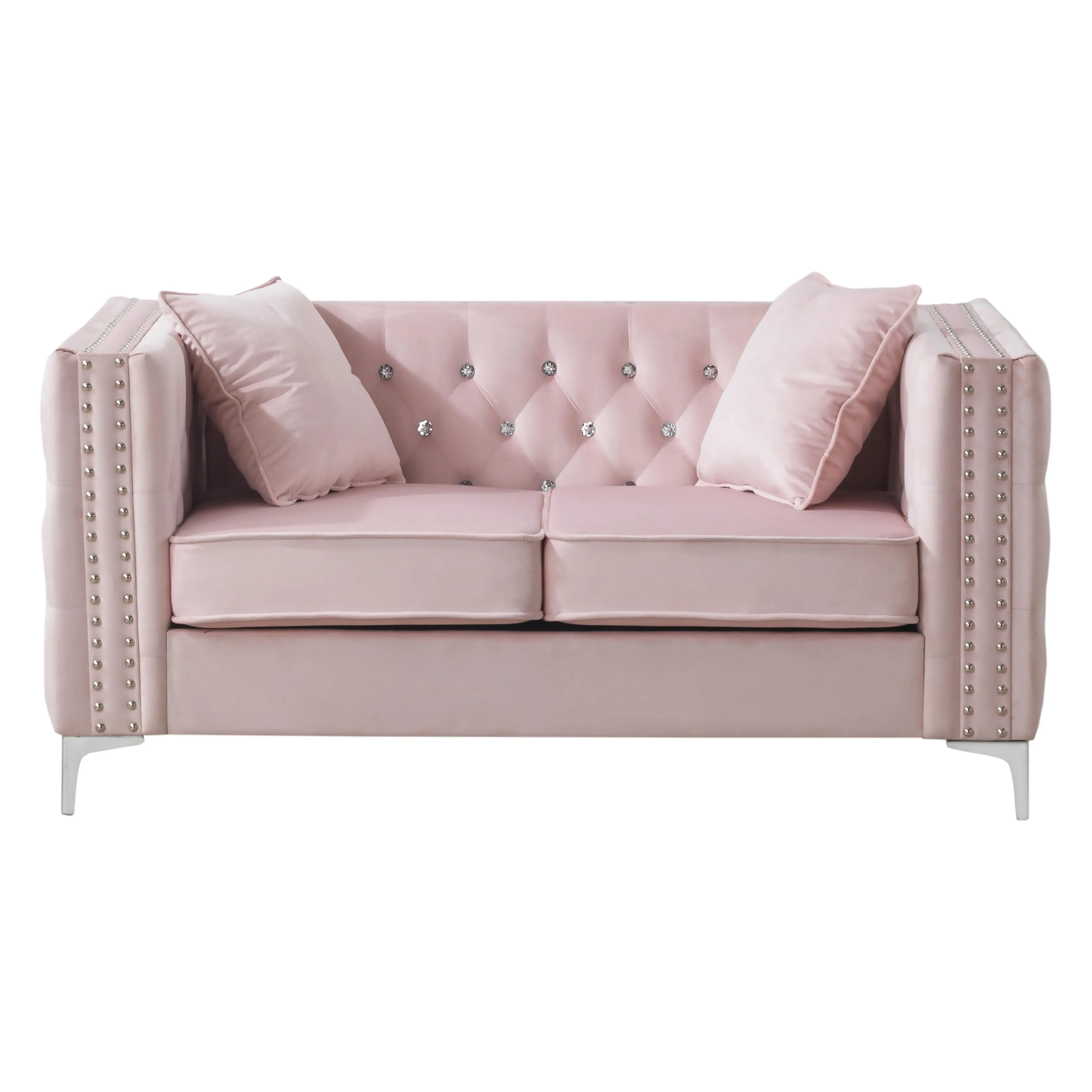 Pink Loveseat by Glory Furniture Paige Collection, Cozy Seating for Living Room