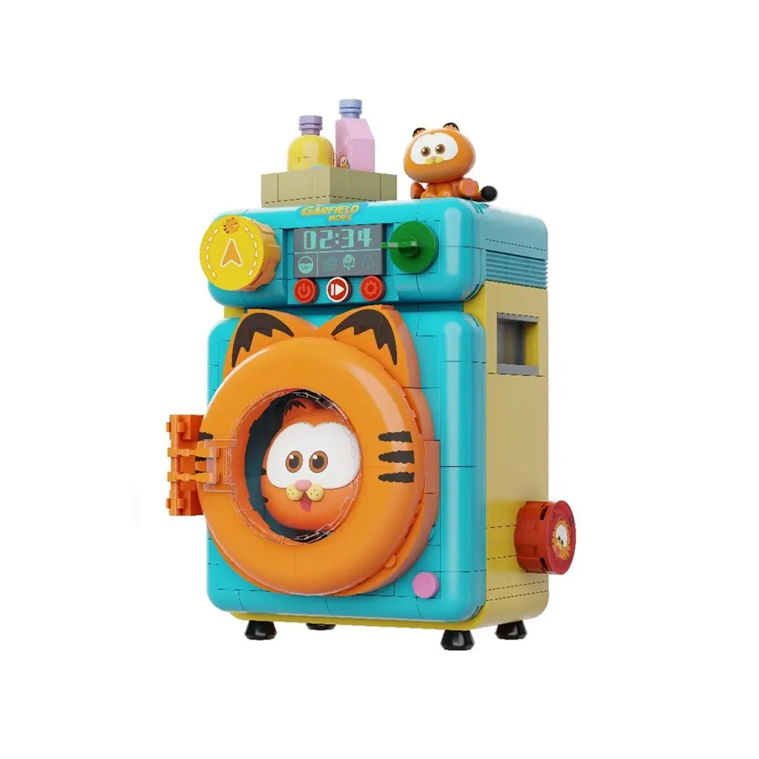 Pantasy Garfield Whimsical Fantastic Machines Series Washing Machine Brick Set, Ages 6+, Plastic Building Blocks Toy for Hobbies & Novelty Play