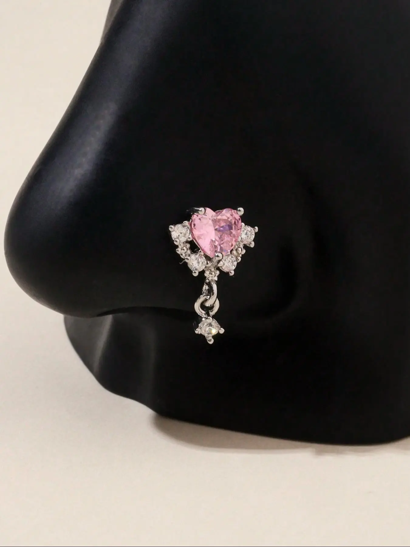 Heart Shaped Nose Ring, Nose Ring, Nose Piercing Jewelry, Body Jewelry, Body Jewellery, Fashion Jewelry, High Quality Jewelry for Women & Girls, Elegant All-match Fashion Accessories for Daily Wear