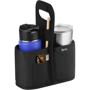 Beautyflier Drink Carrier with Handle for Delivery Reusable Insulated Coffee Cup Carrier Portable 2 Cup Holder with Handle Organizer Tote Bag for Hot & Cold Drinks