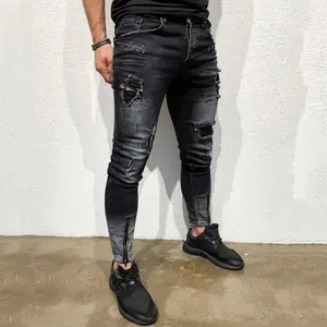 Denim Jeans Men's Skinny Stretch Denim Pants Distressed