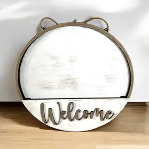 Round Interchangeable Welcome Sign