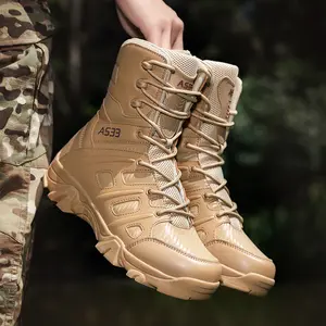 Men's new outdoor hiking high-top hiking shoes, anti-skid, wear-resistant, lightweight, breathable, outdoor tactical boots, special forces boots, desert jungle style, suitable for camping activities, rock climbing, hiking, and adventure activities.