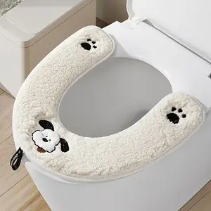 Plush Toilet Seat Cover, Soft Warm Thickened Cushion Pad, Toilet Mat, Comfortable Bathroom Accessory, Toilet Seat Protector