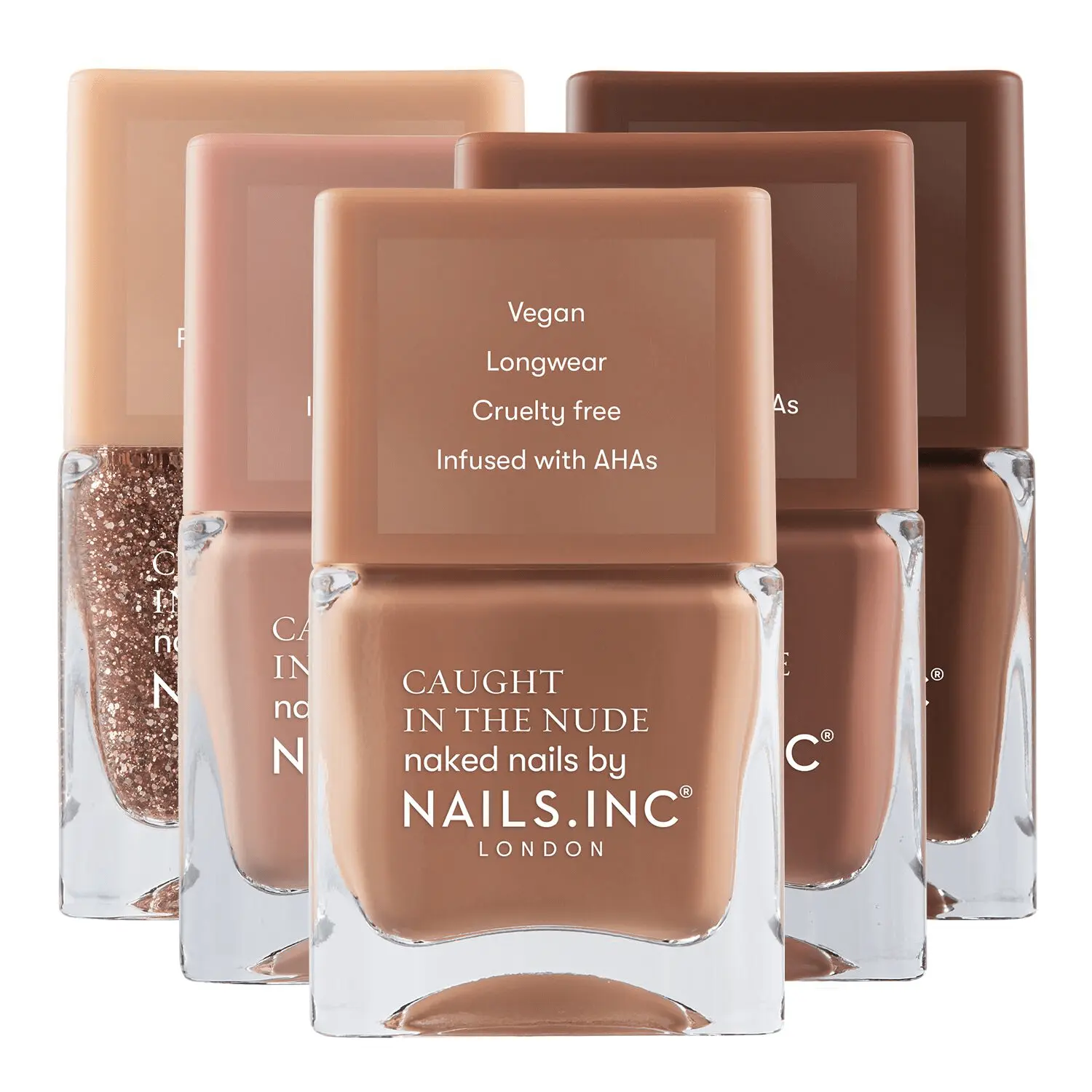 Nails, Inc. Caught In The Nude Natural Moisture-Boosting Leave-On Nail Polish - Smooth, Manicure-Ready, Flawless Finish Nail Supply for Mykonos Beach, Nail Supplies