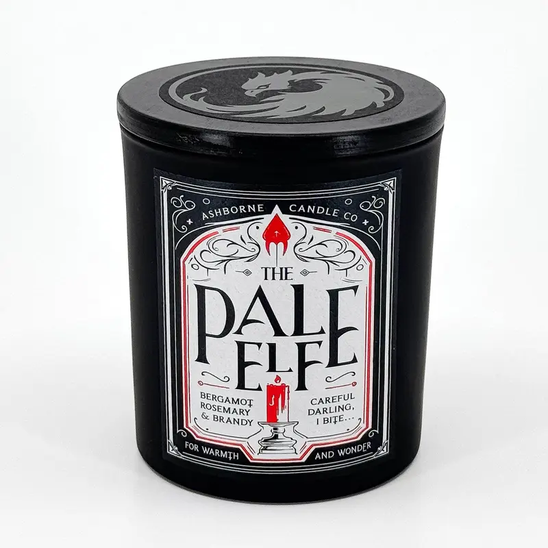 The Pale Elf - 8oz BG3 Candle - Rosemary, Bergamot, Brandy - Natural Coconut Wax - 35 h Burn Time - Premium Foil Label - Gaming Aroma Dark Decor
