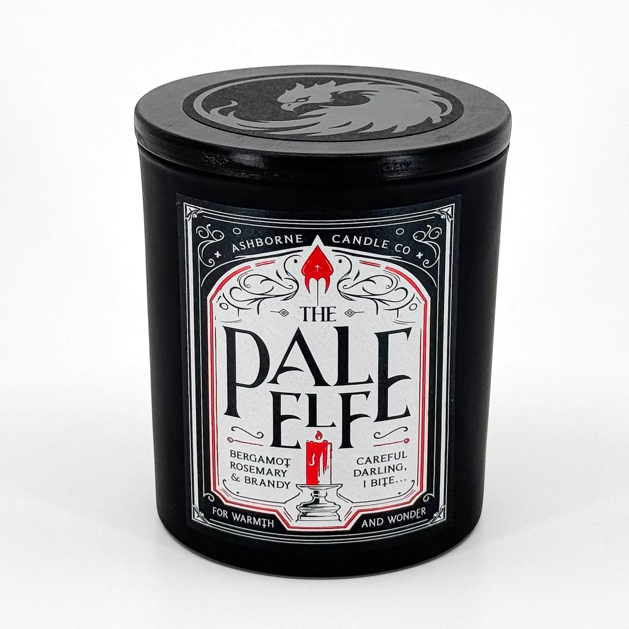 The Pale Elf - 8oz BG3 Candle - Rosemary, Bergamot, Brandy - Natural Coconut Wax - 35 h Burn Time - Premium Foil Label - Gaming Aroma Dark Decor