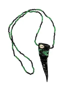Collar de Ogun Zarrabanda Oggun Santeria Palo Ifa OSHA Santo Ornaments with Goat Horn