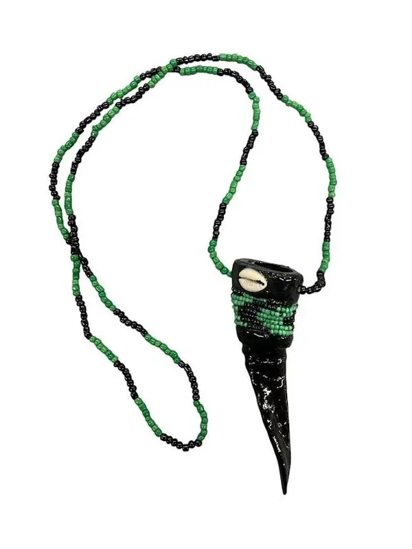 Collar de Ogun Zarrabanda Oggun Santeria Palo Ifa OSHA Santo Ornaments with Goat Horn