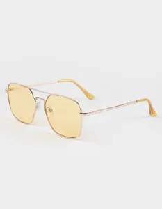 RSQ Metal Aviator Sunglasses, Gold