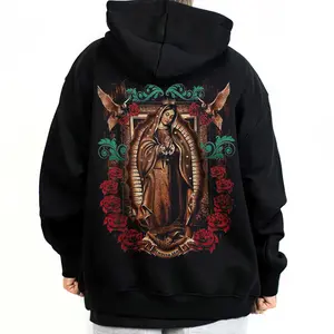 Virgen de Guadalupe Mexican Chicano Clothing, Cholo, Gangster clothes, Hoodies for men, Men's clothing, Streetwear, Lowrider, Graphic tee, Men gifts