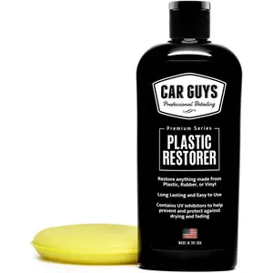CAR GUYS Plastic Restorer | Bring Plastic, Rubber, and Vinyl Back to Life! | User Friendly Trim Restorer | Safe Auto Detailing Supplies | 8 Oz Kit with Foam Applicator CAR GUYS