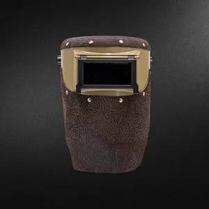 Gold Slimline - Brown Floral Welding Hood