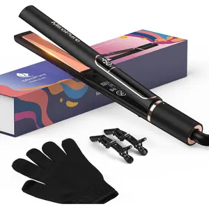 Titanium Quick-Heat Hair Straightener, Portable Auto-Shutoff Hair Styling Tool for Ladies' Daily Use, Molle Tactical Accessory for Sports & Outdoor Camping Hiking Adjustable