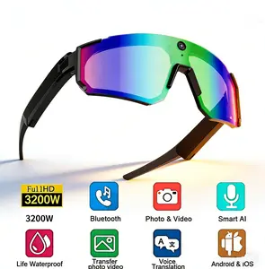 AI Smart Glasses with Camera 4K, 8MP HD Video Recording Glasses with Camera, Built-in Storage(No SD Card Needed), Wearable Tech Bluetooth Sunglasses for Outdoor Sports Cycling/Skiing/Baseball