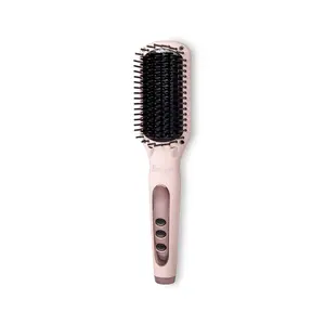 L'ange Hair Le Vite Hair Straightener Brush | Heated Hair Straightening Brush Flat Iron
