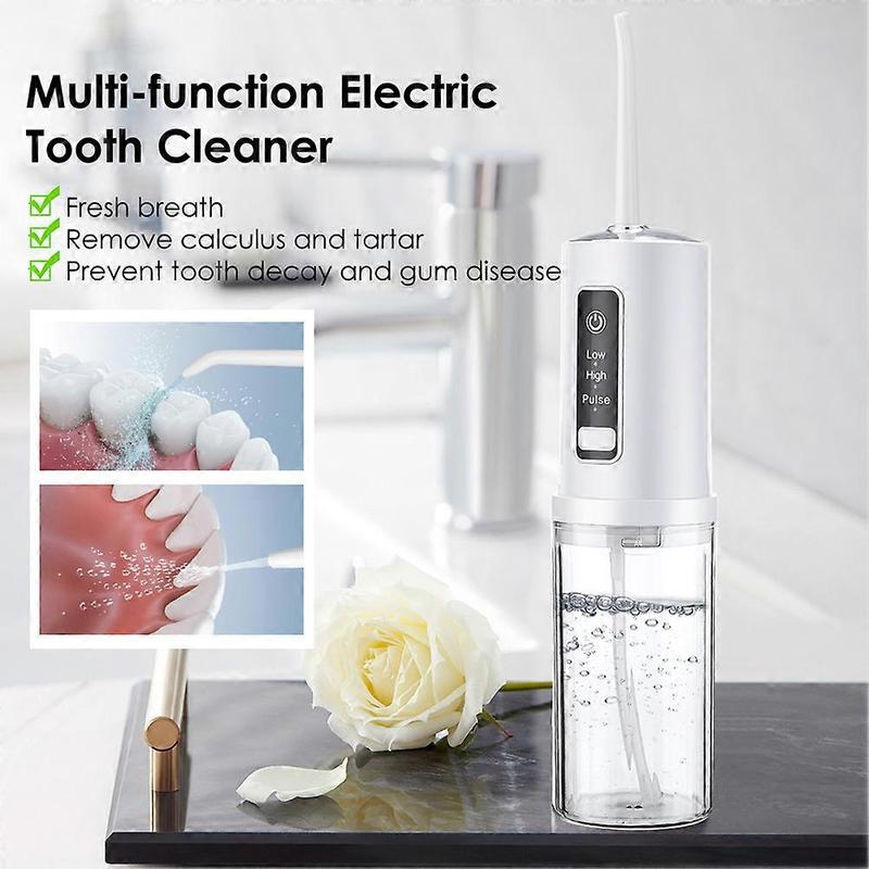 Electric Portable Water Flosser Travel Mini 4 Modes 4 Jet Tips IPX7 Waterproof for Teeth Oral Irrigator Dental Flossing Compact Cleaning Cordless Advanced Tonsil Stone