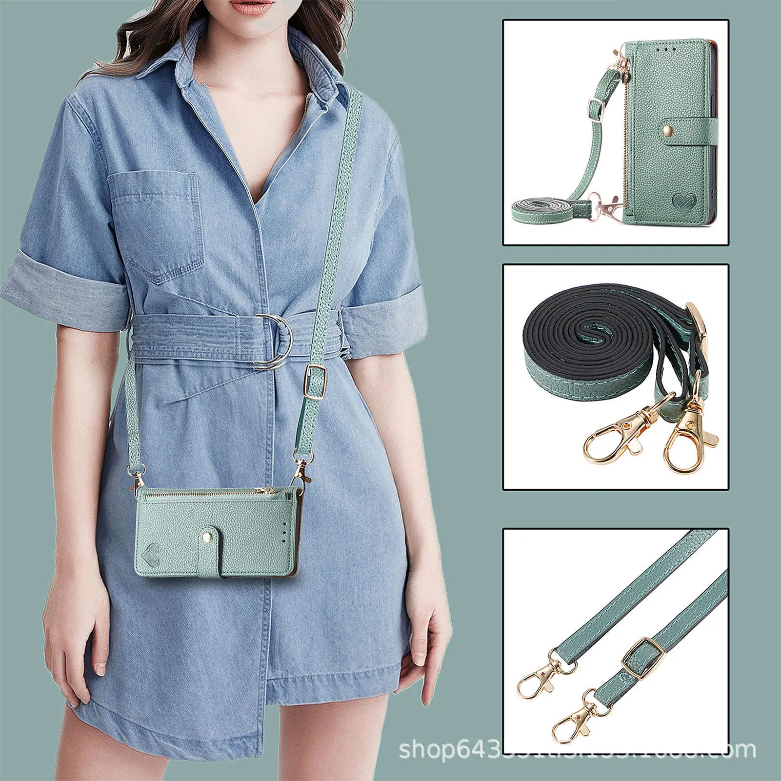 Green + [1.2M diagonal long wrist strap]