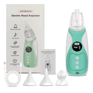 Portable Nose Aspirator, Sinus Relief Device with Music Function, 3-Speed Nasal Suction, Rechargeable, Detachable Silicone Tip