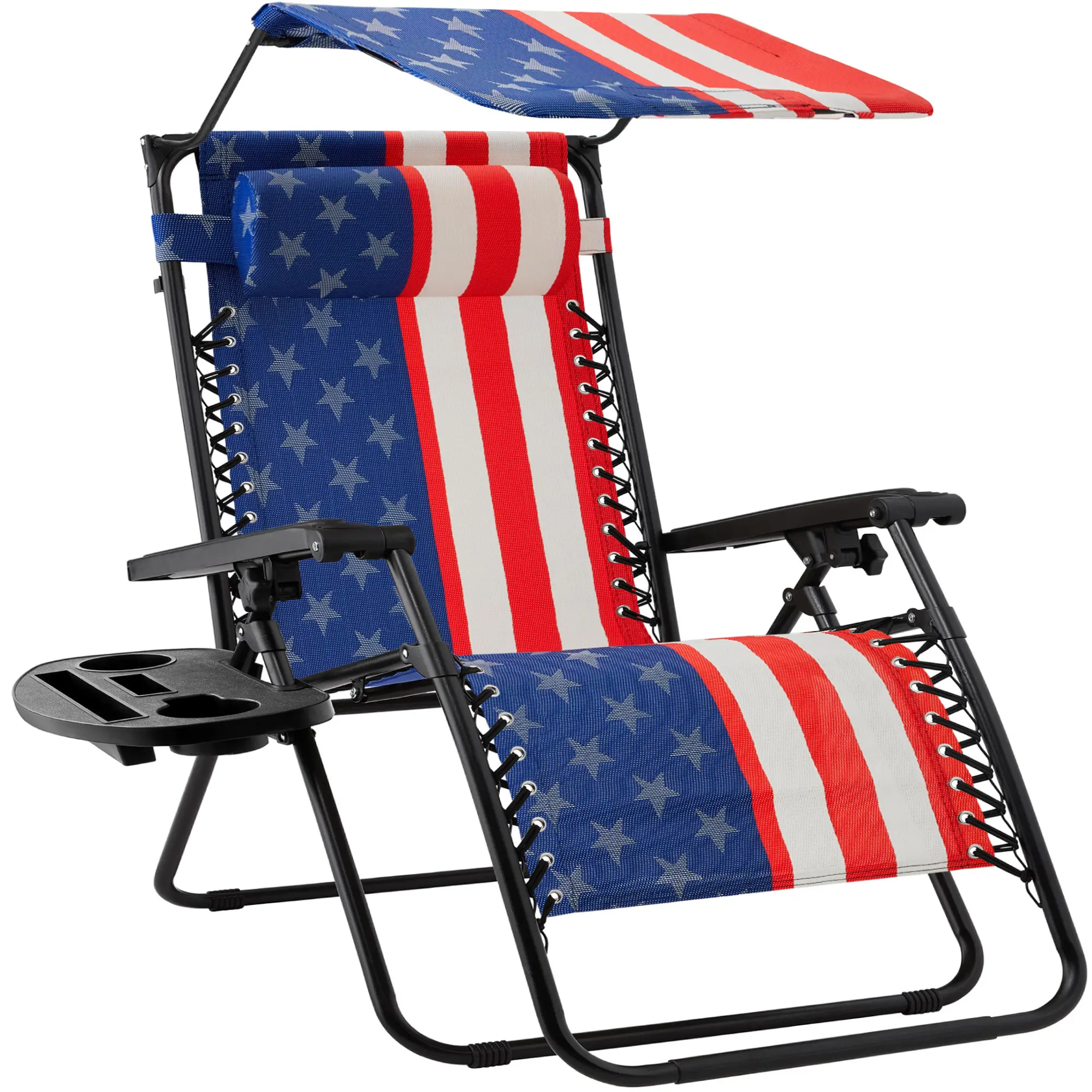 Best Choice Products 30” Extra Wide Folding Zero Gravity Patio Lounge Chair w/Adjustable Canopy Shade