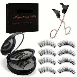 Magnetic False Eyelashes Set - 8 Pairs, Waterproof and Long-Lasting, No Glue Needed, Suitable for Any Occasion, Easy to Apply