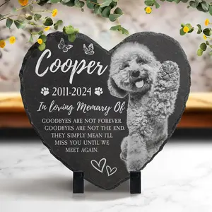 Personalized Photo Pet Memorial Stone – Custom Dog Memorial Gift, Sympathy Gifts for Loss of Dog, Personalized Pet Remembrance Stone