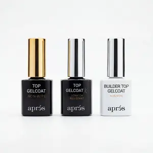 APRÉS Non-Wipe Nail Top Gelcoat - 3 Formulas, High-Gloss Manicure Nail Polish, HEMA-TPO Free, Cosmetic with Applicator Brush