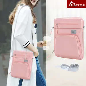 11-Inch Tablet Sleeve Bag – Pink, Water-Resistant Polyester, Scratch-Resistant, Shock-Absorbing Corners, Soft Lining, Detachable Shoulder Strap, Front Pocket for Accessories – Compatible With 11 inch iPad Pro, Samsung Galaxy Tab & More