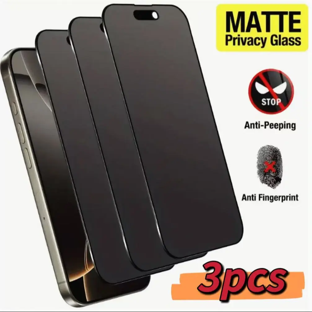 Privacy Matte Tempered Glass Cellphone Screen Protector for iPhone 17/promax11-16, Full Coverage Anti-Spy, 9h Hardness Edge Protection, Easy Install