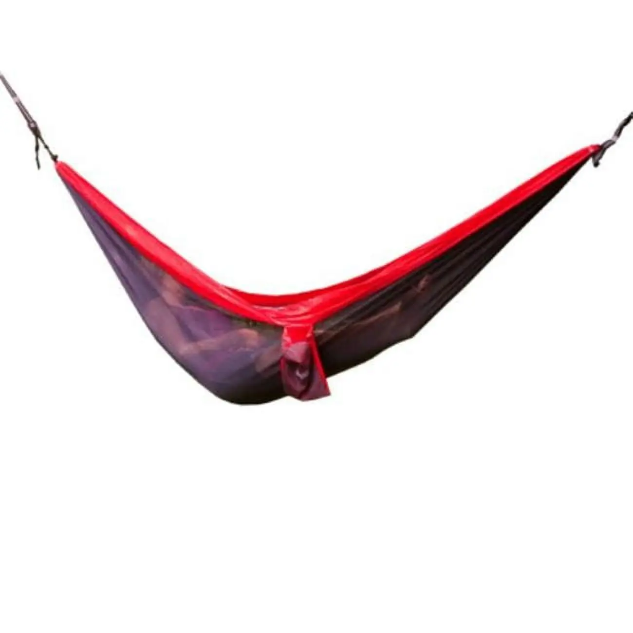Algoma Double Nylon Hanging Hammock - Red & Gray Nylon Fabric, Portable Setup, Outdoor Camping Supply, 400lbs Weight Limit, Ideal for Hammocks Enthusiasts, Hanging Hammock Hammocks