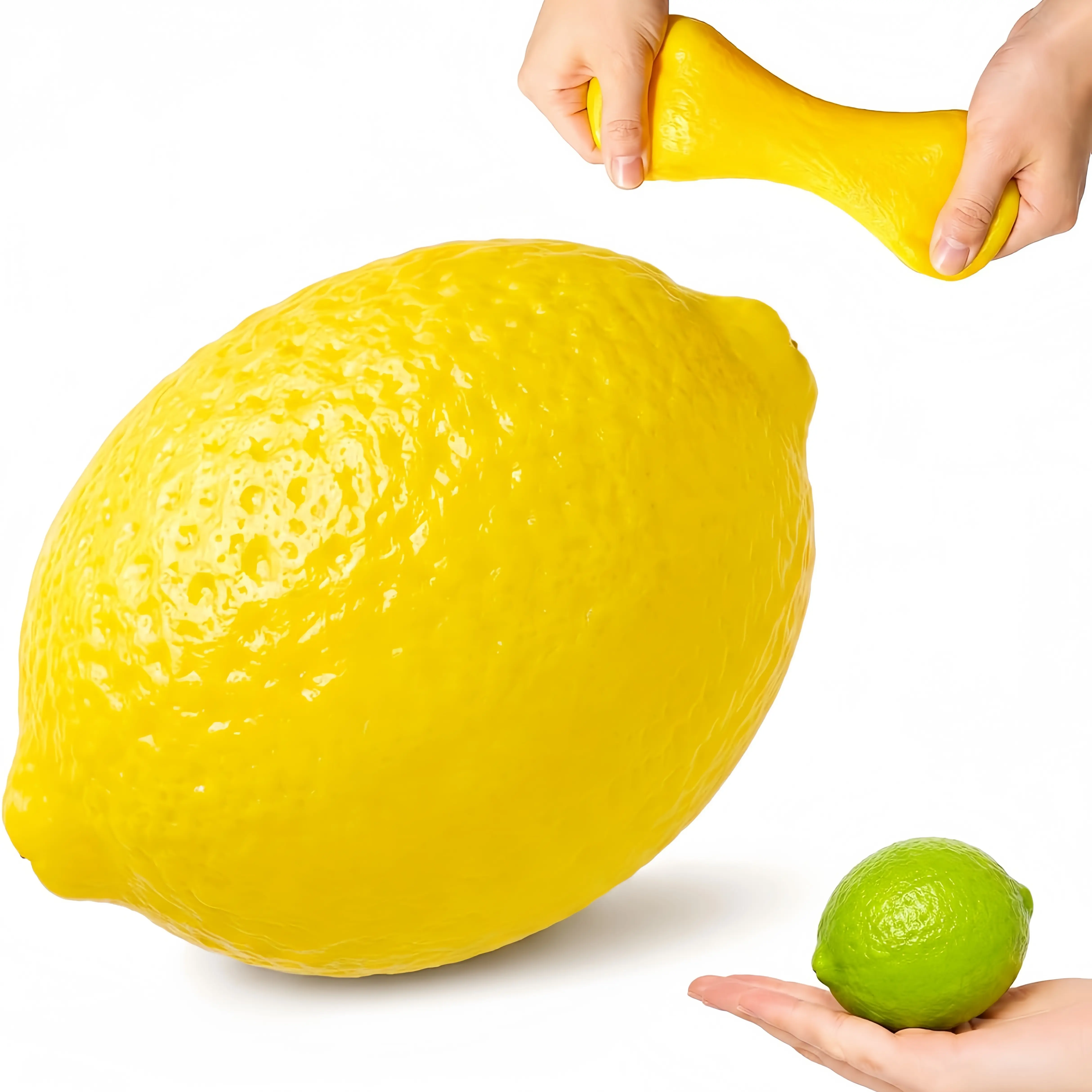 Crunchy ASMR Color Changing Lemon Squeeze Toy, Heat Activated Slow Rebound Fidget Toy with Building Block Filling, Wax Crackle Sound Sensory Stress Relief Decompression Toy for Kids Adults, Novelty Gift Party Favor