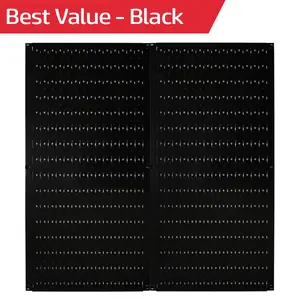 Black Metal Pegboard Pack - Two 32in x 16in Pegboard Tool Boards