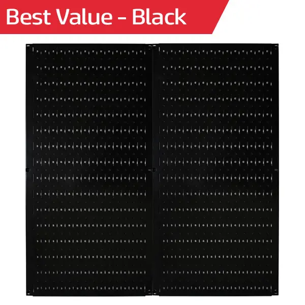 Black Metal Pegboard Pack - Two 32in x 16in Pegboard Tool Boards