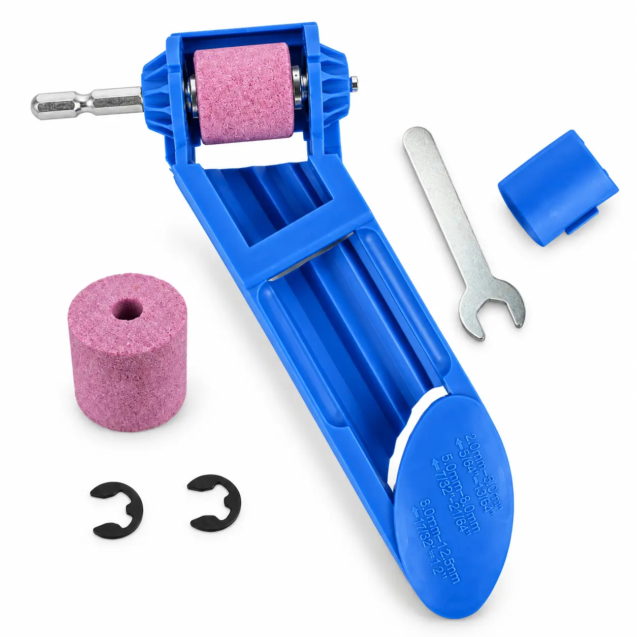 Drill Bit Sharpener Attachment for Drill, 1/4" Hex Shank Drill Bit Sharpening Tool, Restore Dull Twist Bits 2-12.5mm, Portable DIY Workshop Tool