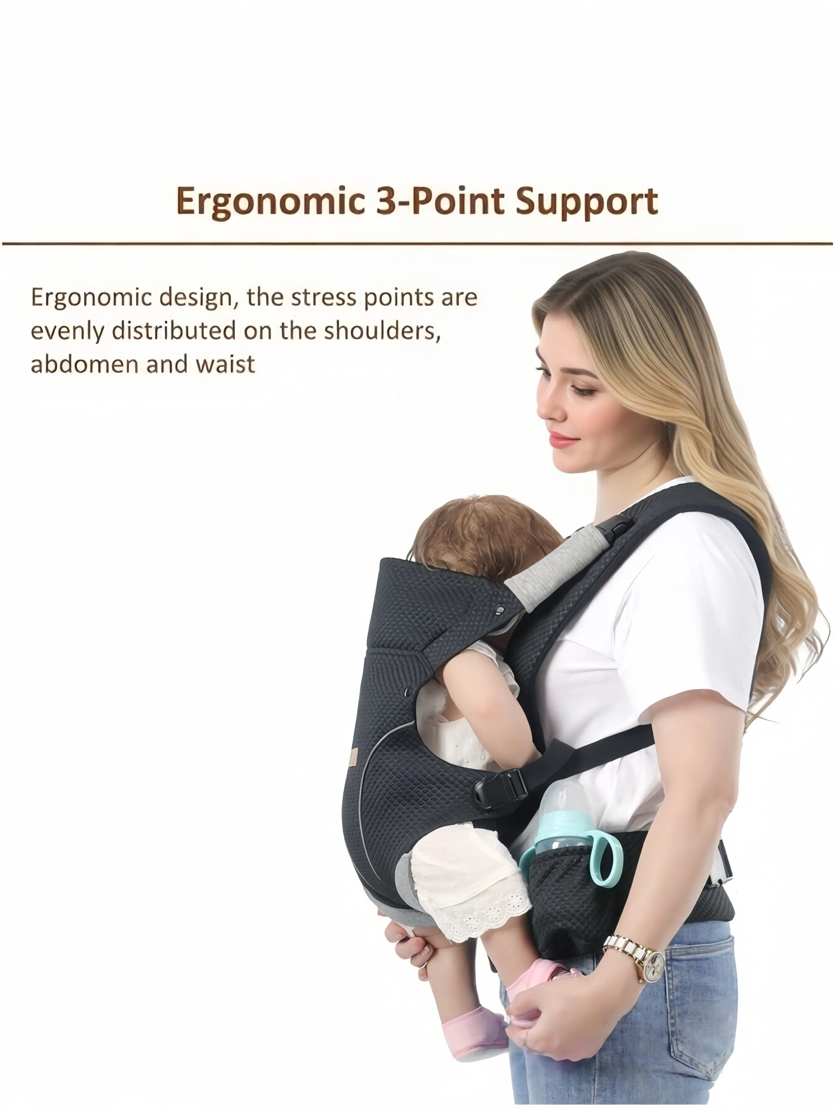 Ainomi Ergonomic Baby Carrier, 6-in-1 Breathable Mesh Infant Carrier for New Parents (0-36 Months) portabeb cozy wrap velcro child twin products fit newborn