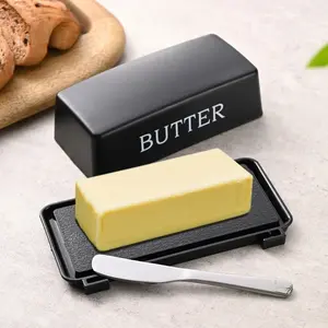Food Grade PP Butter Leak Proof Container Box Restaurant Sealed Storage Box Cheese Dish with Knife Butter Slicer Butter Tableware