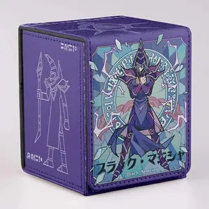 TCG Playing Cards Case Card Holder Magic Theme Dark Sorcerer Inspired Trading Card Organizer With Durable Leather Stylish Design