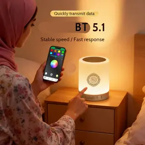 Azan Quran Islamic Koran Muslim Ramadan Arab Portable Bluetooth Speaker Night Light Holy Bright Lamp Sound Box Music Wireless Caixa De Som Bocina Mp3 Blutooth Altavoces Mini Coluna Home Gift Acoustics Wireless Speakers