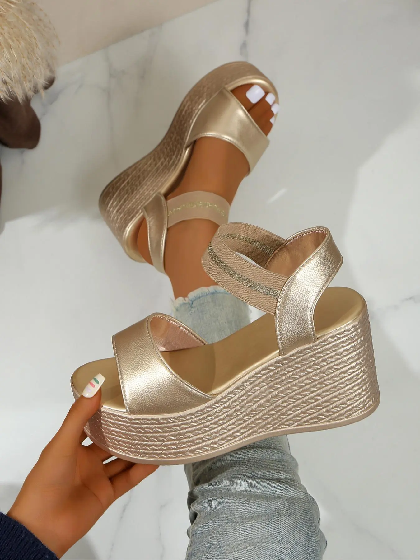 Women's Fashionable Platform Sandals, Casual Comfortable Platform Sandals for Summer, Lightweight Breathable Shoes for Daily Wear, Elegant Fashionable Sandals