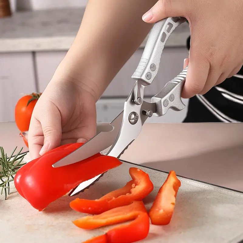 Multifunctional Bone Cutter, Detachable Chicken Bone Scissors, Fish Scales Killer, Stainless Steel, Thick Kitchen Shears, Utensils, Home Use