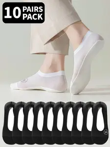 10 Pairs Unisex Casual Breathable Mesh Invisible Socks with Silicone Anti-Slip Design Ultra-Thin Non-Slip Boat Socks The Perfect Gift for Family and Friends