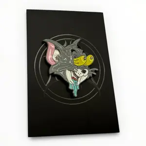 Trippy Cat Enamel Pin – Cartoon Streetwear Hat Pin – Funny Drip Design