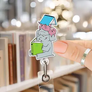 Elephant and Piggie Badge Reel, Pediatric Badge, Cute Badge, Nurse Badge Reel, Medical Badge Reel, Gift For Nurse, Book Inspired ID Hold