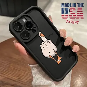 Phone case for iPhone 16 Pro Max 15 Plus 16E 14 13 12 11 XS XR Offensive Duck Advanced fashion gift Full Body Protection Shockproof Soft Silicone Cover