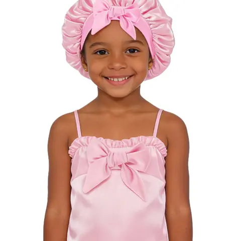 Kids Bonnets for Girls, Silk Bonnet for Kid Sleeping, Toddler Bonnet for Boys and Girls, Soft and Comfortable Sleep Cap, Frizz