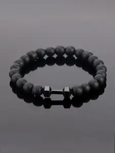 Frosted Bead Dumbbell Bracelet for Men, Beaded Bracelet, Fashionable Bracelet, Fashion Hand Jewelry for Party, Daily Clothing Decor, Trendy All-match & Exquisite Jewelry for Birthday Gift